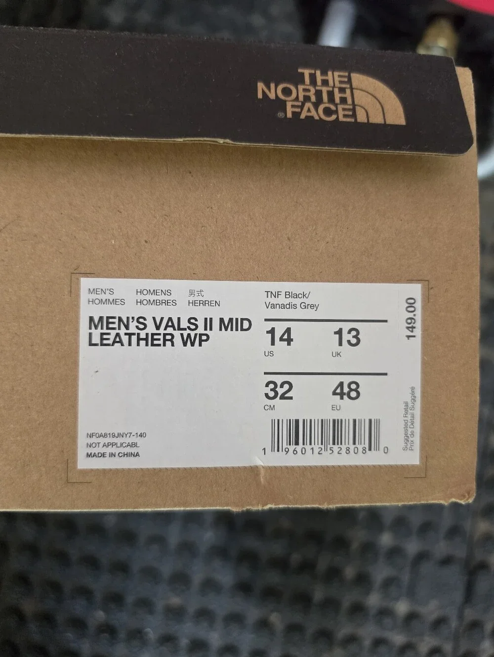 The North Face Men's Black Leather Hiking Boots with Gum Outsole